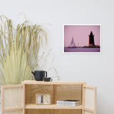 Sailing in the Bay Beach Coastal Landscape Framed Photo Paper Wall Art Prints