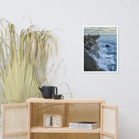 Splashing on the Jetty Coastal Landscape Framed Photo Paper Wall Art Prints