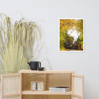 Steam Train with Autumn Foliage Rural Landscape Framed Photo Paper Wall Art Prints