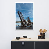 Train Drawbridge Jacksonville 3 Color Urban Landscape Framed Wall Art Print