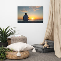 Reflections of The Day Coastal Sunset Landscape Photo Framed Wall Art Print