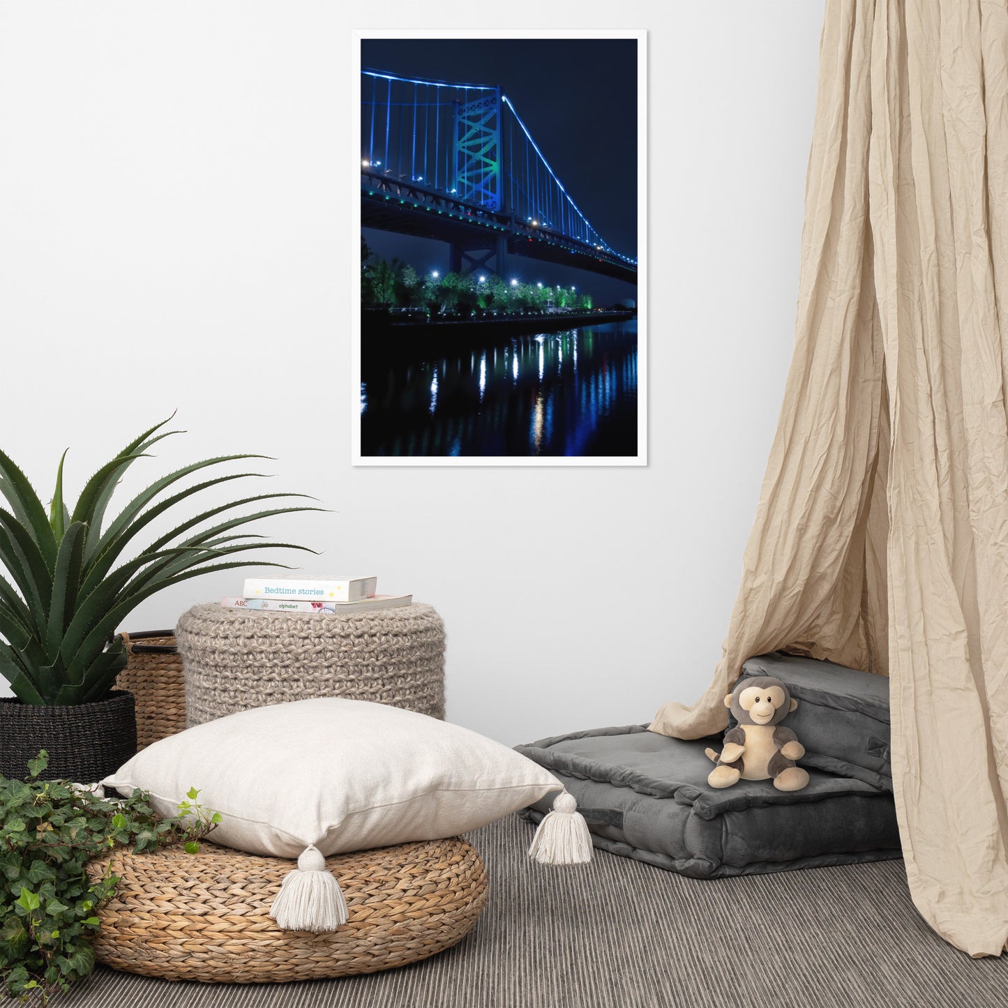 The Ben Franklin Bridge 3 Urban Landscape Photo Framed Wall Art Print