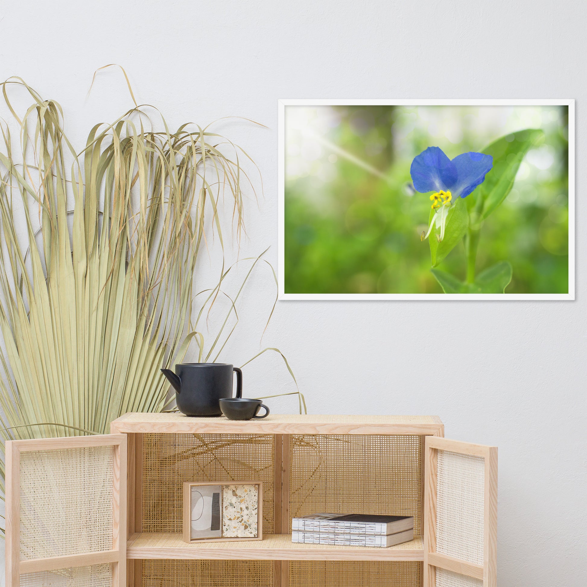 Colorful Wall Art For Kitchen: Asiatic Dayflower - Floral / Botanical / Nature Photo Framed Wall Art Print - Artwork - Modern Wall Decor