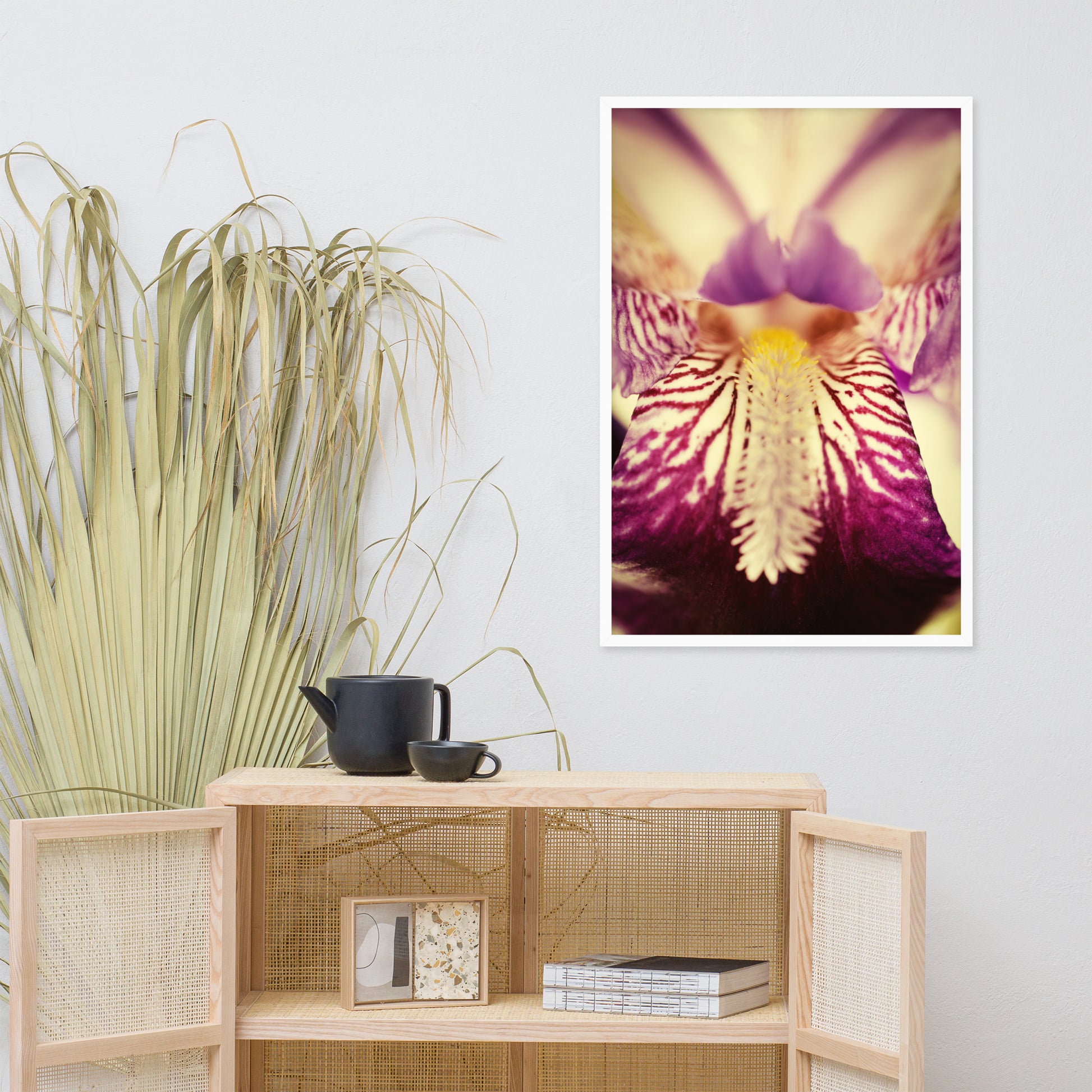 Flower Pictures For Wall: Antiqued Iris Floral / Flora / Botanical / Nature Photo Framed Wall Art Print - Artwork - Modern Wall Decor