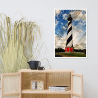 Cape Hatteras Lighthouse Landscape Photo Faux Wood Framed Photo Paper Wall Art Prints