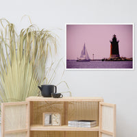 Sailing in the Bay Beach Coastal Landscape Framed Photo Paper Wall Art Prints
