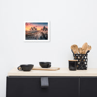 Mountain Colorful Cloudy Sunset 2 Framed Wall Art Print