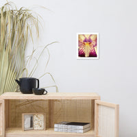 Antiqued Iris Floral Nature Photo Framed Wall Art Print