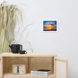 Sunset at Breakwater Lighthouse Landscape Framed Photo Paper Wall Art Prints