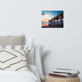 Tranquil Manhattan Beach Pier at Sunset Coastal Landscape Photo Loose Wall Art Prints