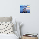 Old Weathered Lake Pier at Sunset Landscape Photo Loose Wall Art Prints