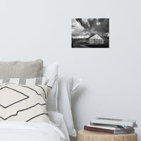 Aging Barn in the Morning Sun Black and White Loose Wall Art Prints