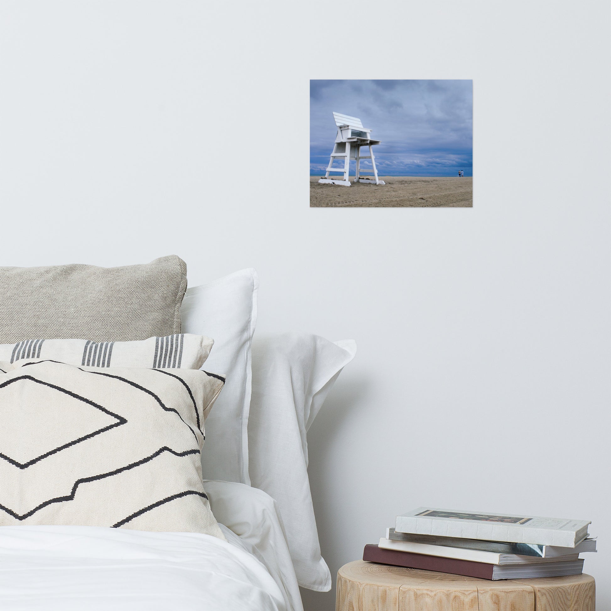Bed With Pictures Above: Stormy Skies - Beach / Coastal / Seascape Nature / Landscape Photograph Loose / Unframed Wall Art Print - Artwork