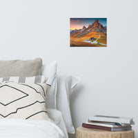 Majestic Sunset and Alpine Mountain Pass Landscape Photo Loose Wall Art Prints