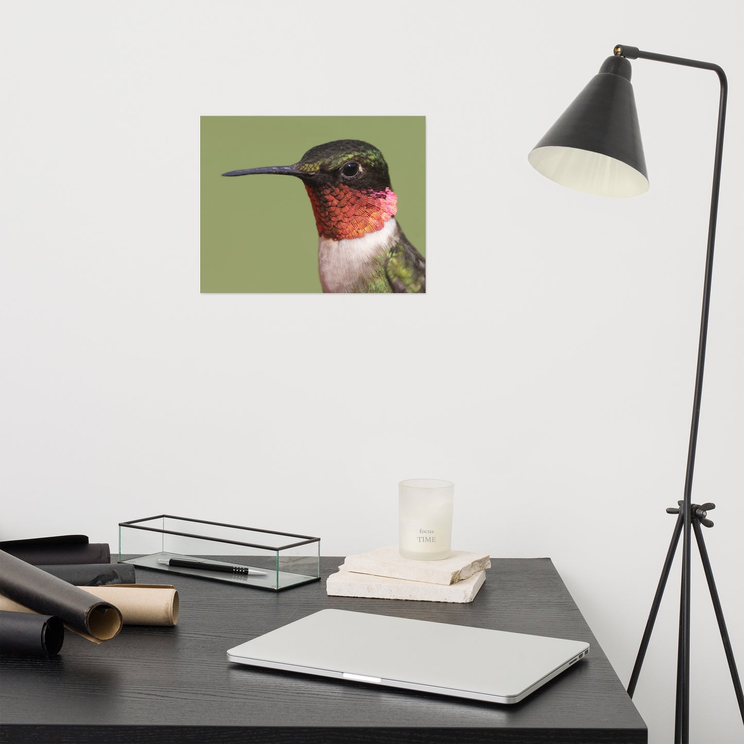 Close-up Ruby-throated Hummingbird Loose Wall Art Print