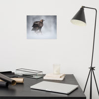 The Victor - Golden Eagle with Prey In The Mist Loose Wall Art Print