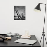 Train Drawbridge Jacksonville 2 Black and White Loose Wall Art Print