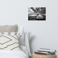 Aging Barn in the Morning Sun Black and White Loose Wall Art Prints