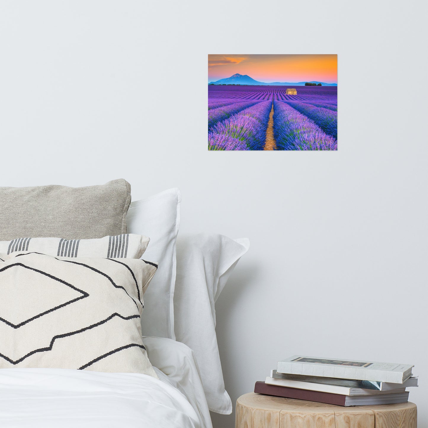 Blooming Lavender Field and Sunset Loose Wall Art Prints