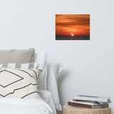 Fire in the Sky Coastal Sunset Landscape Photo Paper Poster