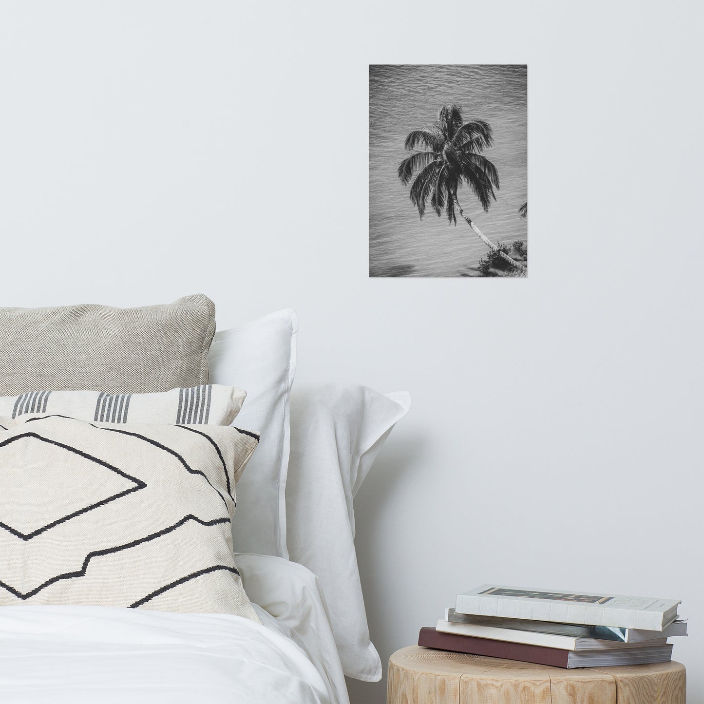 Palm Over Water Black and White Botanical Nature Photo Loose Unframed Wall Art Prints