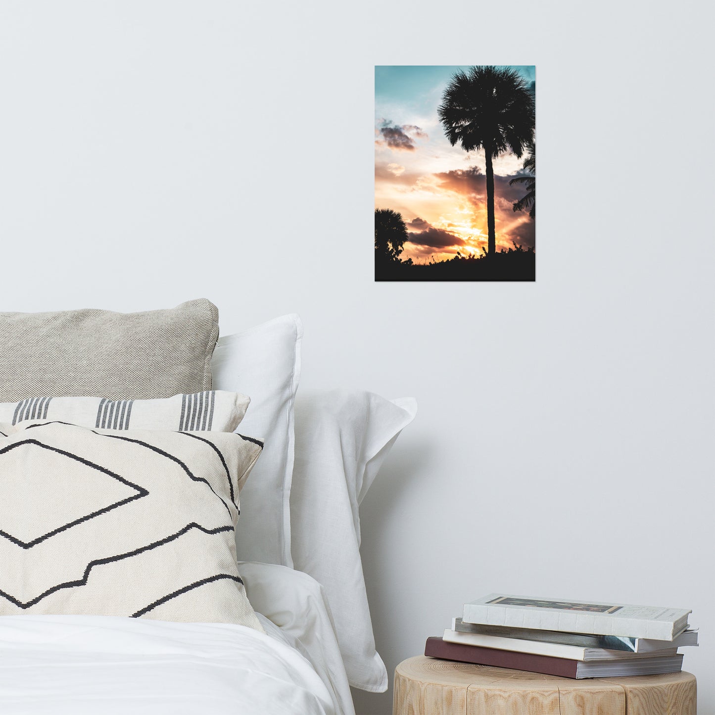 Palm Tree Silhouettes and Sunset Botanical Nature Photo Loose Unframed Wall Art Prints