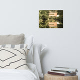 The Reflection of Wooddale Covered Bridge Aged Landscape Photo Loose Wall Art Prints