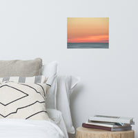 Abstract Color Blend Ocean Sunset Coastal Landscape Photo Paper Poster - Beach Wall Art Decor