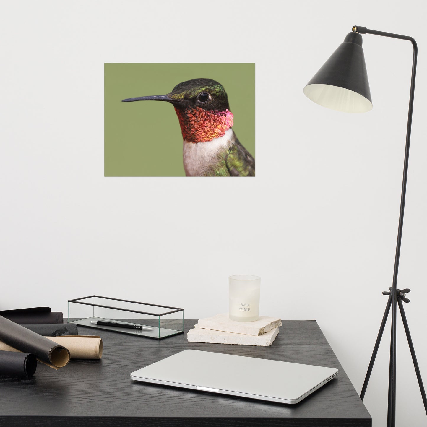 Close-up Ruby-throated Hummingbird Loose Wall Art Print