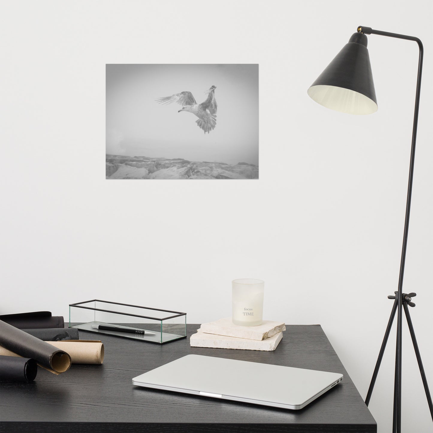 Gull in the Mist Loose Wall Art Print
