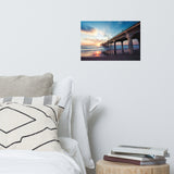 Tranquil Manhattan Beach Pier at Sunset Coastal Landscape Photo Loose Wall Art Prints