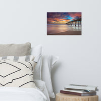 Dreamy Pier at Sunset Coastal Landscape Photo Loose Wall Art Prints