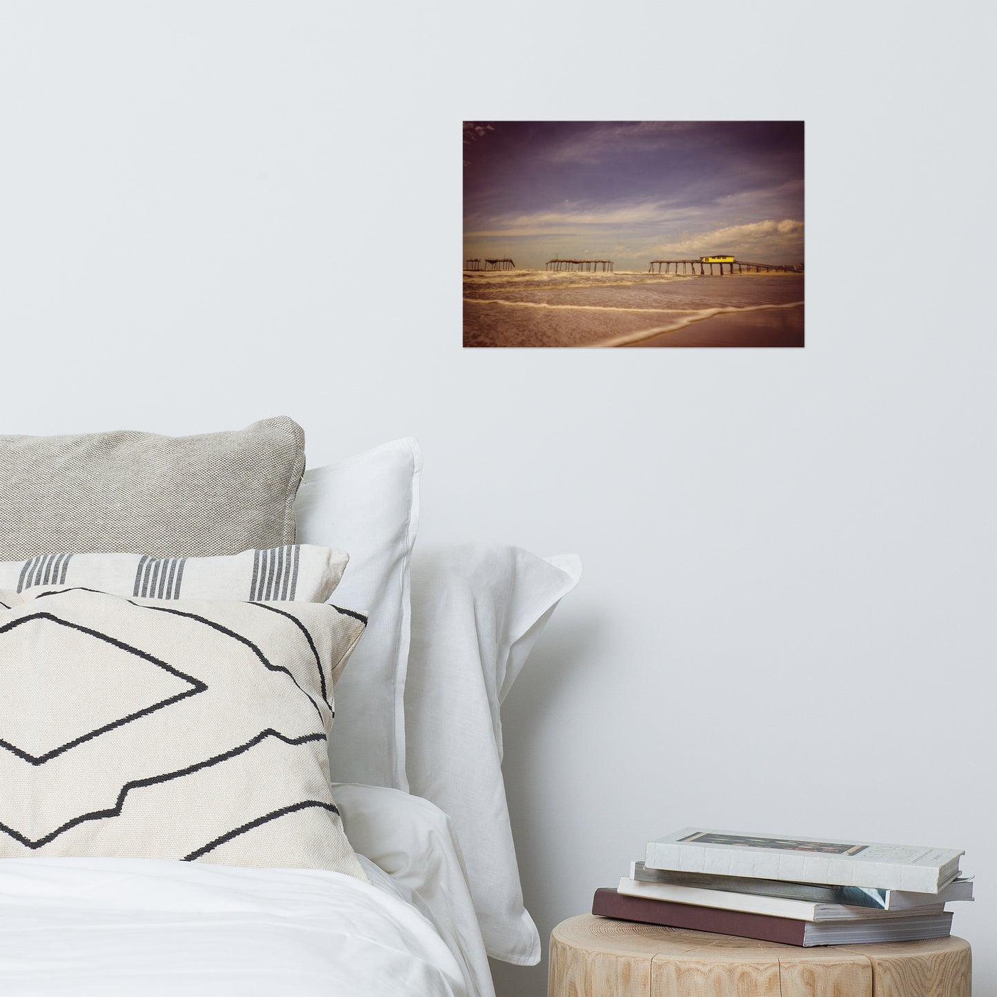 Wall Art Prints For Bedroom: Aged View of the Frisco Pier - Beach / Coastal / Seascape Nature / Landscape Photograph Loose / Unframed / Frameless / Frameable Wall Art Print - Artwork