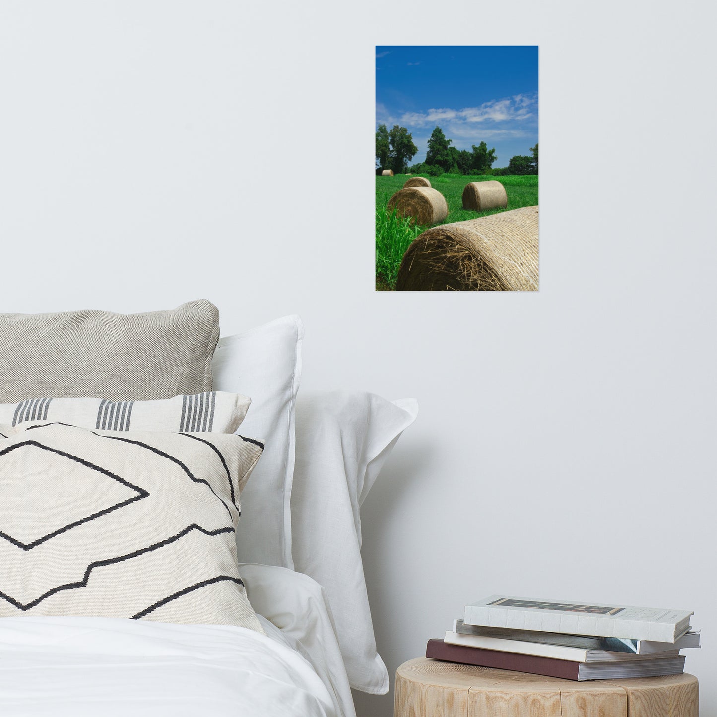 Hay Whatcha Doin' in the Field Rustic Farmhouse Style Landscape Photo Loose Wall Art Print