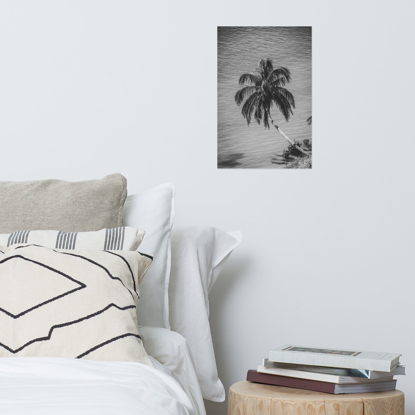 Palm Over Water Black and White Botanical Nature Photo Loose Unframed Wall Art Prints