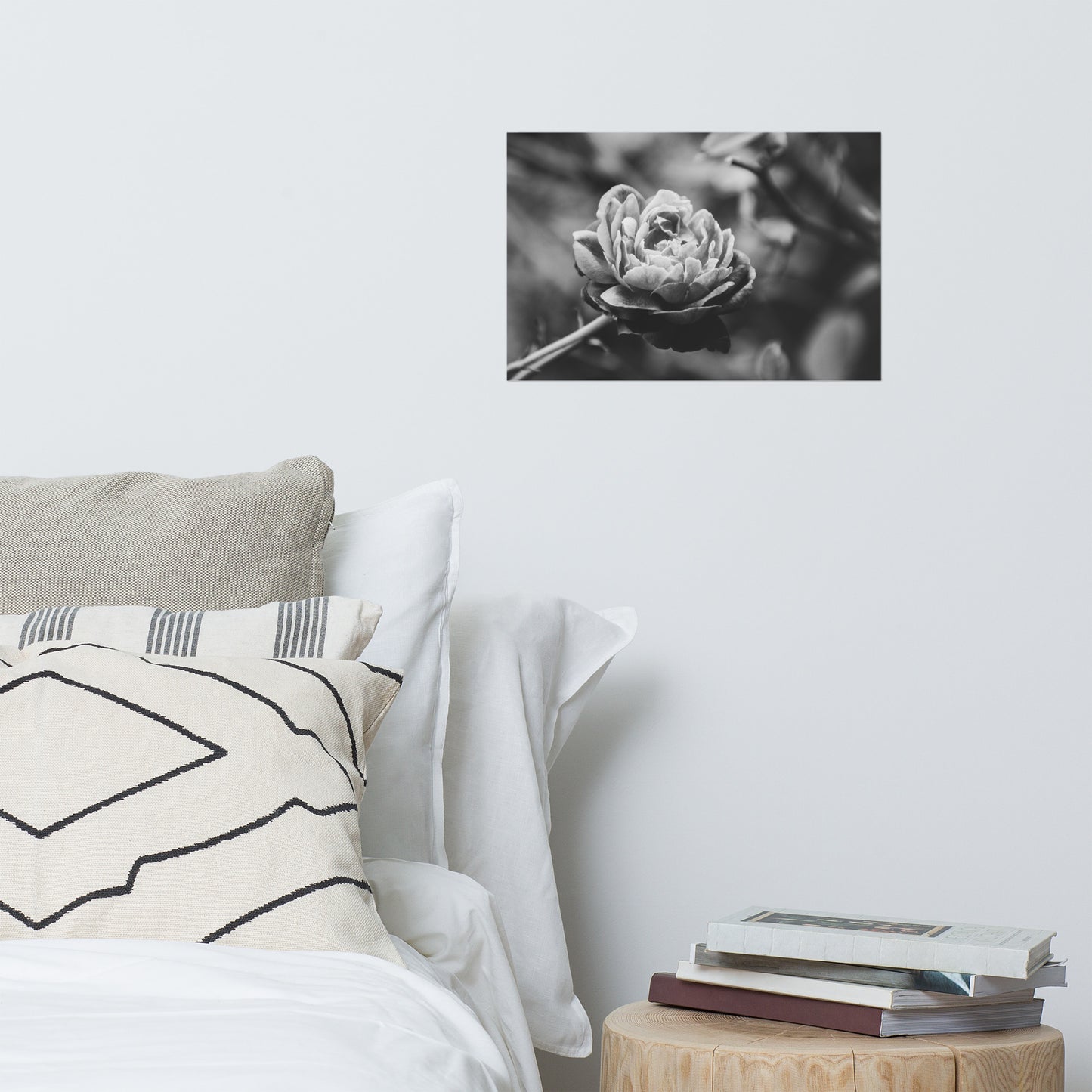 Perfect Petals Black and White Floral Nature Photo Loose Unframed Wall Art Prints