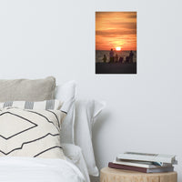 Summer Spectators Coastal Sunset Landscape Photo Paper Poster