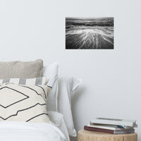Washing Out to Sea Black and White Coastal Nature Photo Loose Unframed Wall Art Prints
