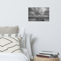 Windy Beach Black and White Landscape Photo Loose Wall Art Prints