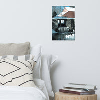 Winter Mill Landscape Photo Loose Wall Art Print