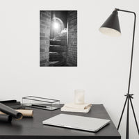 Fort Clinch Stairway Black and White Photo Loose Wall Art Print