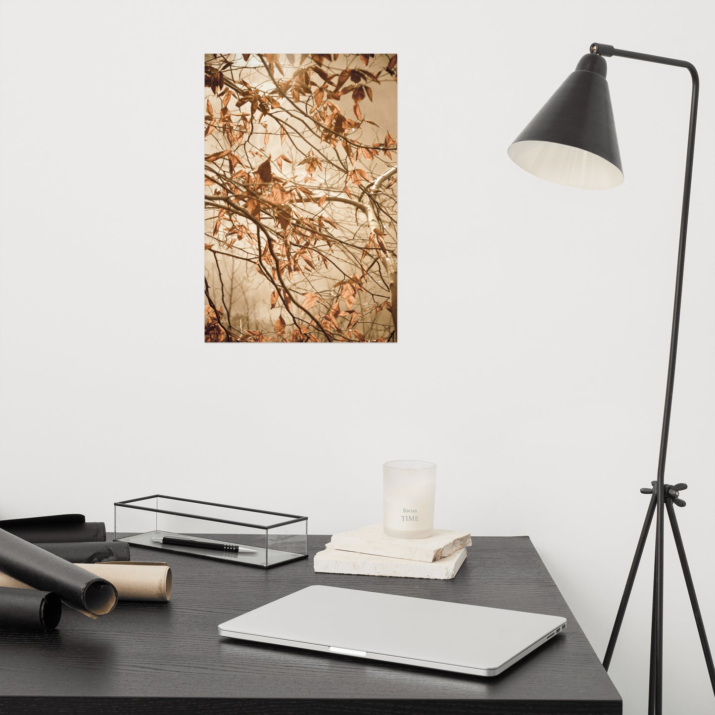 Office Wall Art Design: Aged Winter Leaves - Botanical / Plants / Nature Photograph Loose / Unframed / Frameless / Frameable Wall Art Print - Artwork