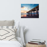 Tranquil Manhattan Beach Pier at Sunset Coastal Landscape Photo Loose Wall Art Prints