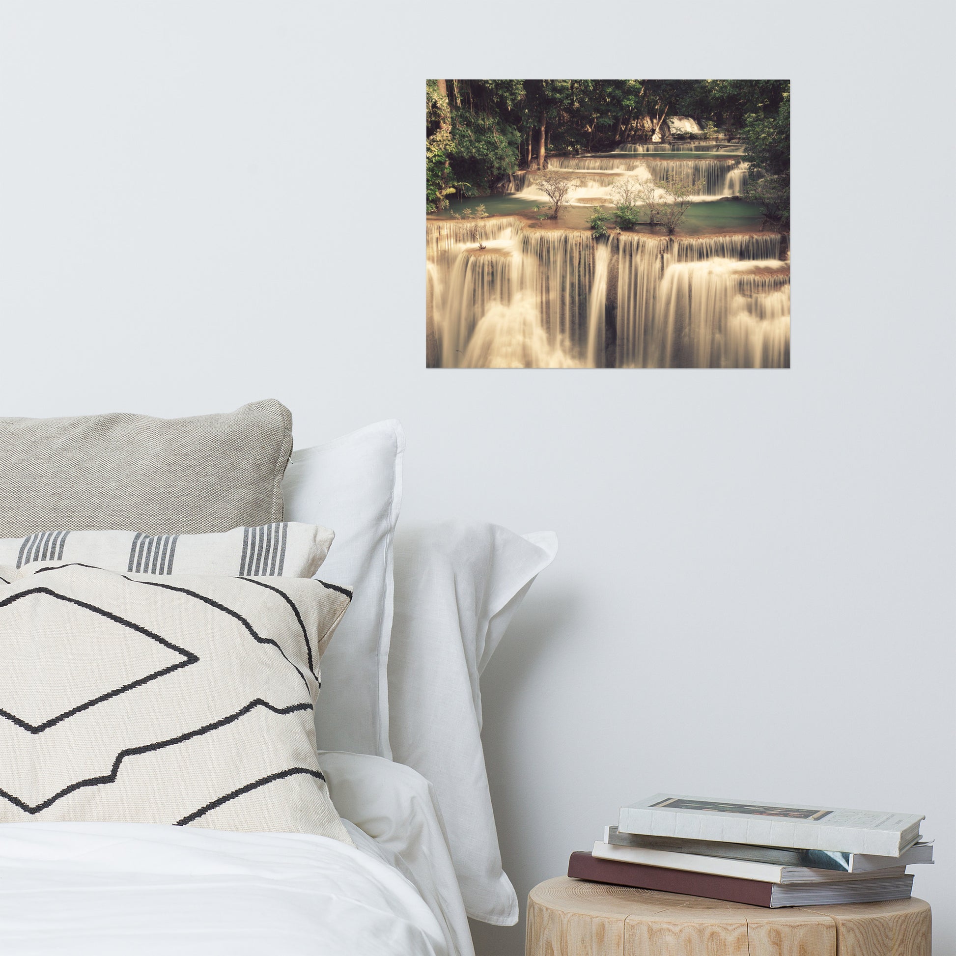 Misty Huay Mae Khamin Waterfall Thailand Landscape Photo Loose Wall Art Prints