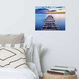 Old Weathered Lake Pier at Sunset Landscape Photo Loose Wall Art Prints
