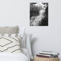 Chittenango Falls in Black and White Landscape Photo Loose Wall Art Print