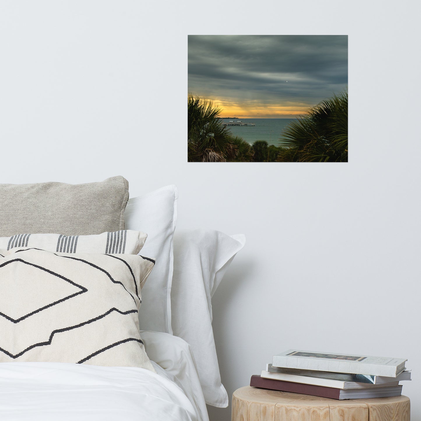 Cloudy Rainy Sunset De Soto Beach Landscape Photo Loose Wall Art Prints