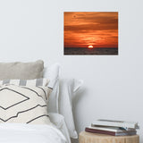 Fire in the Sky Coastal Sunset Landscape Photo Paper Poster