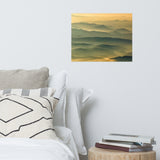 Foggy Mountain Layers at Sunset Landscape Photo Loose Wall Art Prints