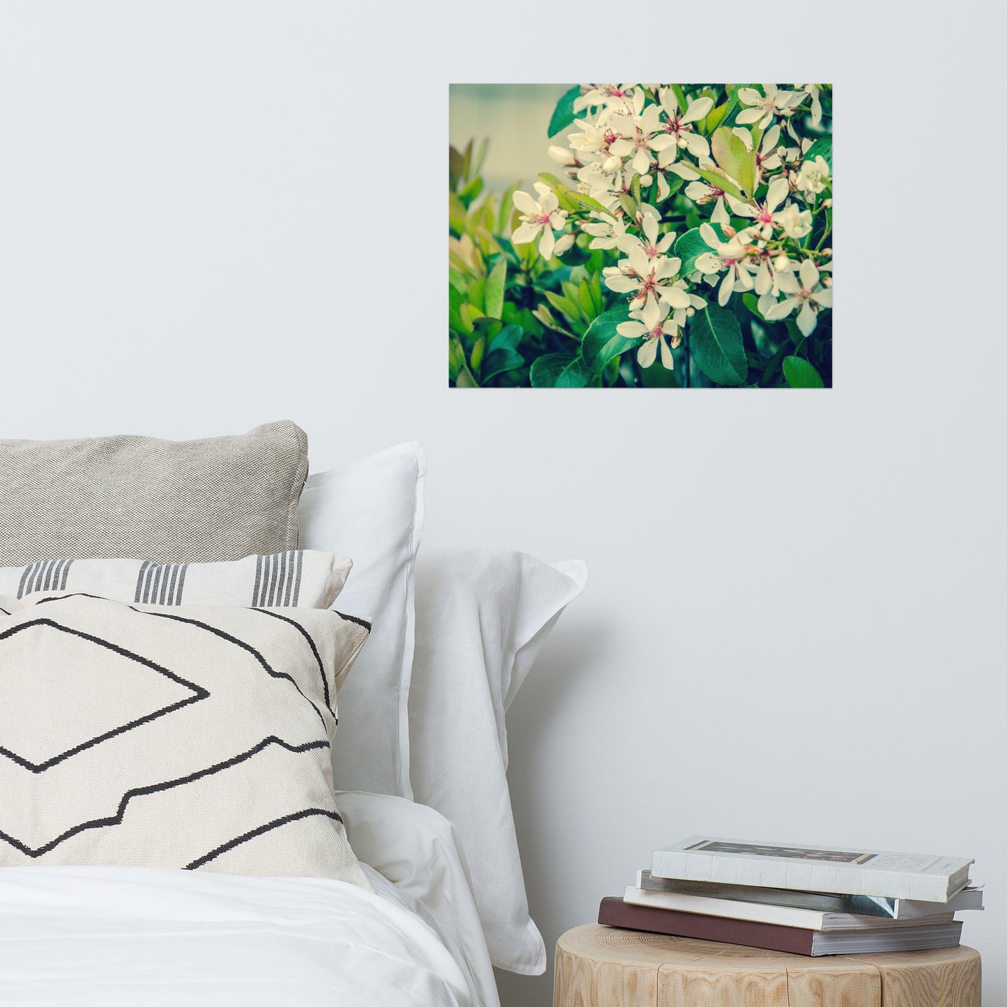 Indian Hawthorn Shrub in Bloom Colorized Floral Nature Photo Loose Unframed Wall Art Prints